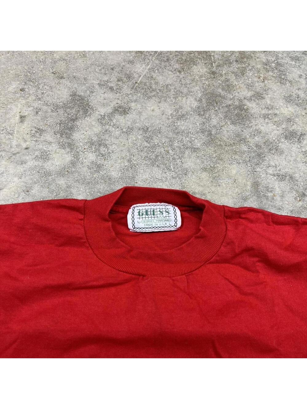 vintage guess jeans made in usa red shirt size large - Picture 3 of 3